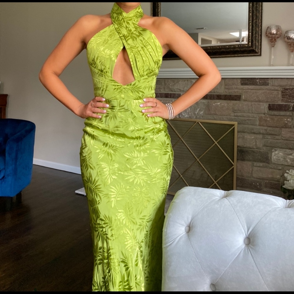 Sau Lee Liv Full Length Jacquard Dress